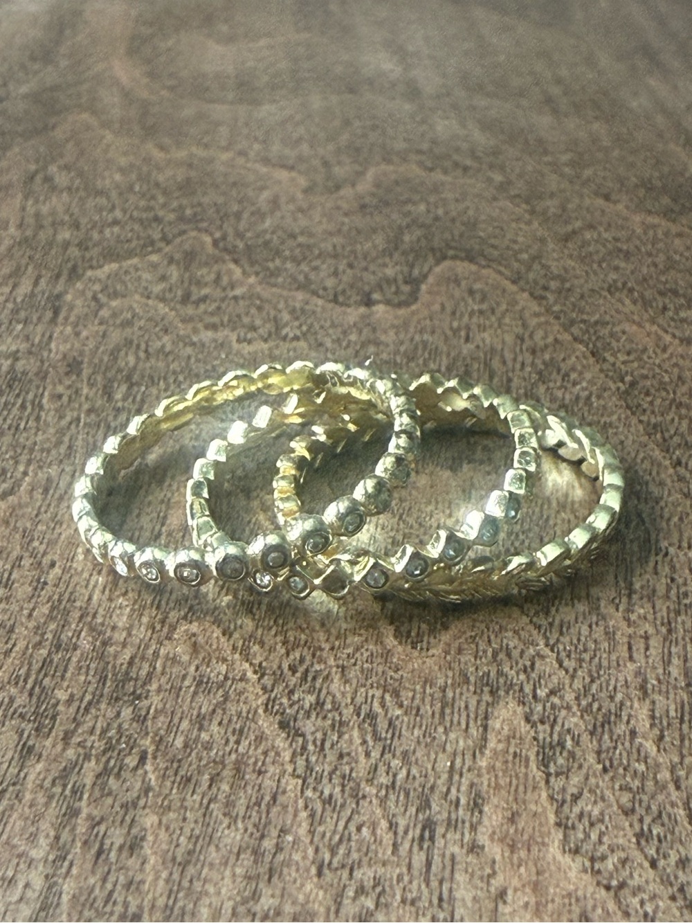 ✨Gorjana Gold Plated Stackable Women's Rings - Set of 3 size 7